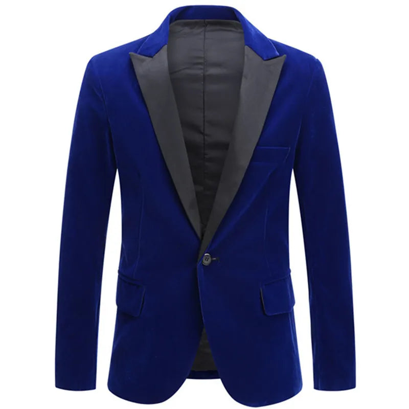 Men's Fashion Trend Velvet Groom Tuxedo Slim Fit