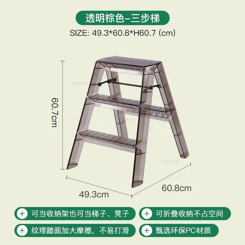Modern Home Folding Ladder Transparent Acrylic Step Ladders