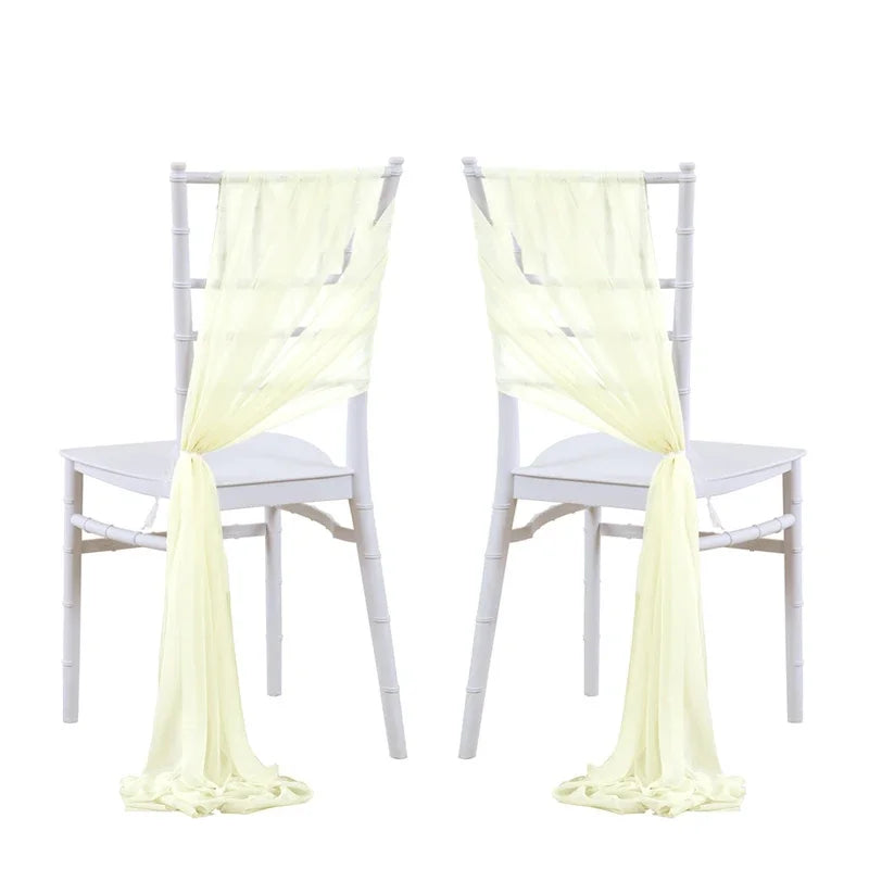 24 Pcs 17x250cm Green Chiffon Chair Sashes 12