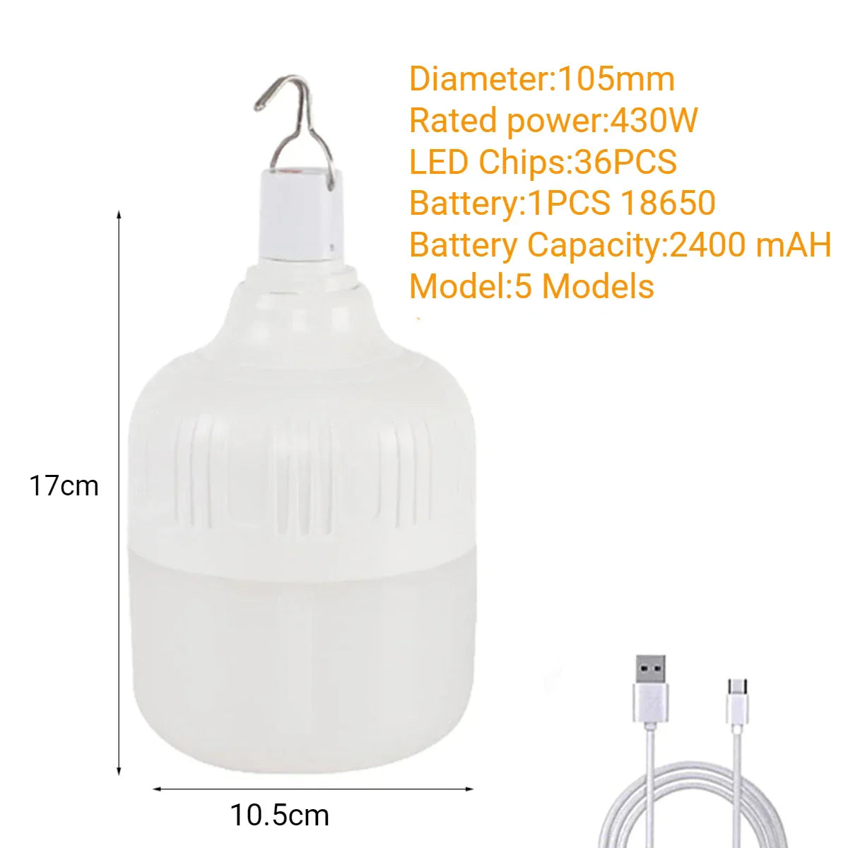 320W Camping Light 5 Lighting Modes Hanging Tent
