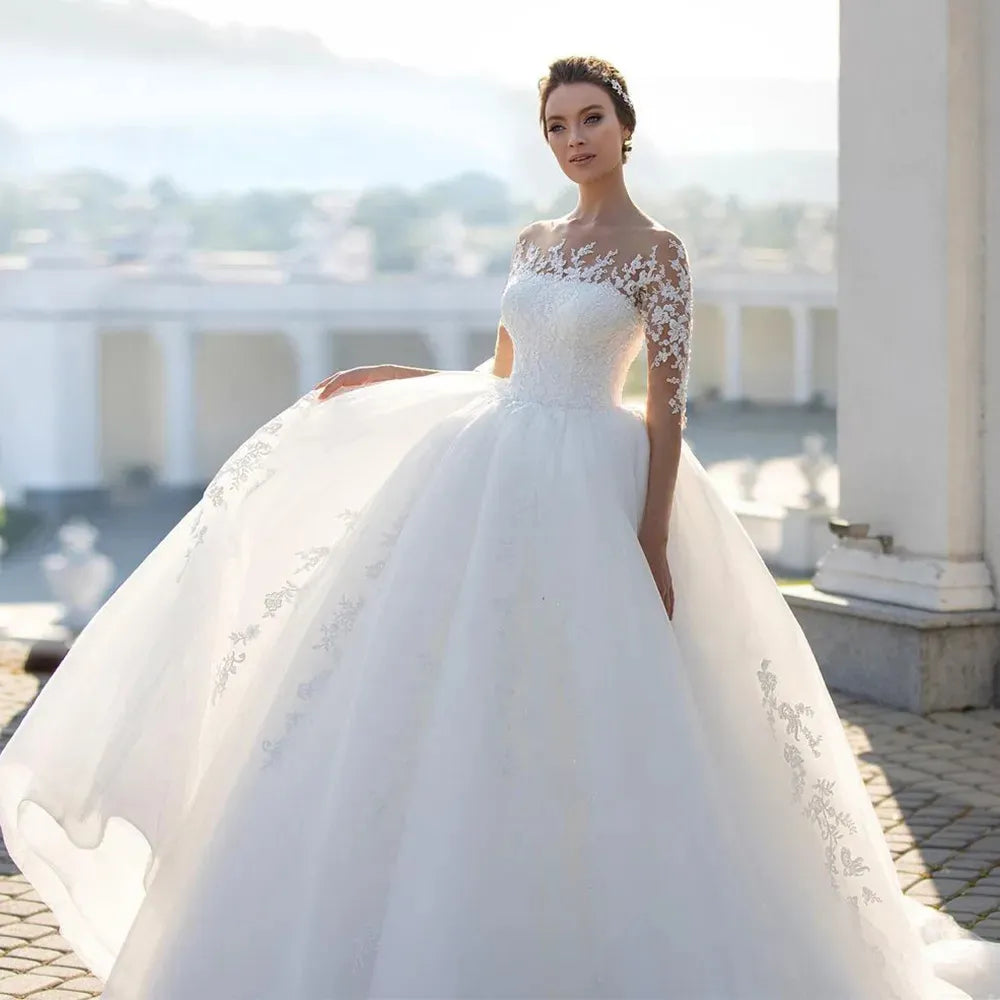 Luxury Fluffy Wedding Dresses for Woman2023 Oeck Half