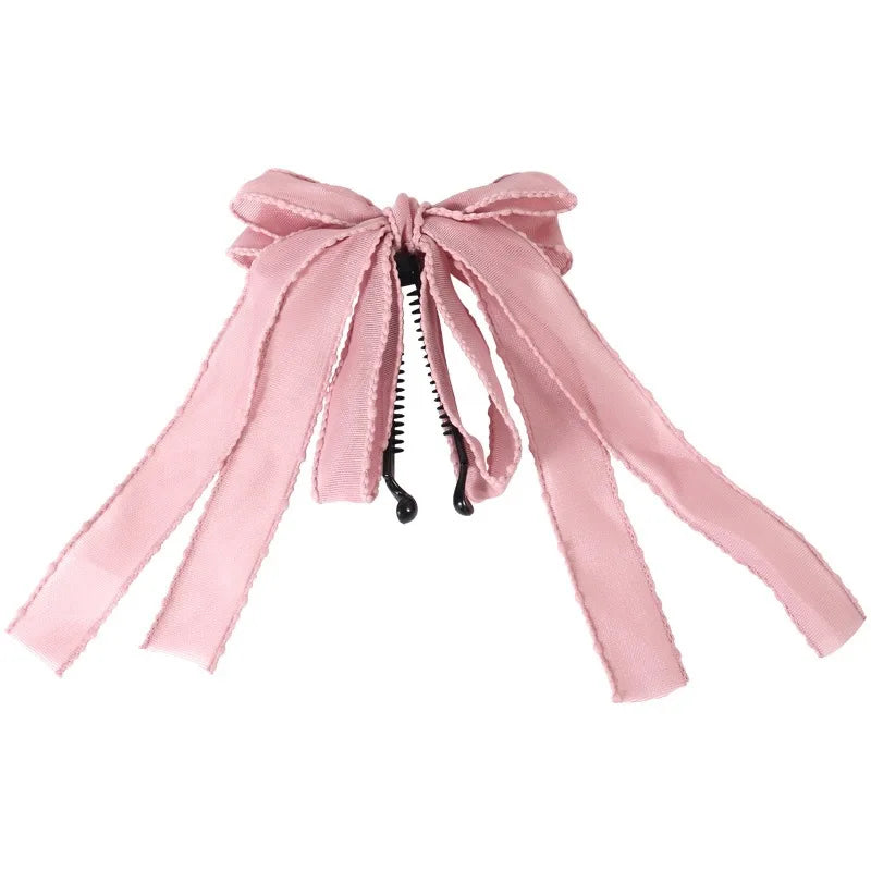 Trendy Ribbon Bow Banana Clip Women Girl Colour