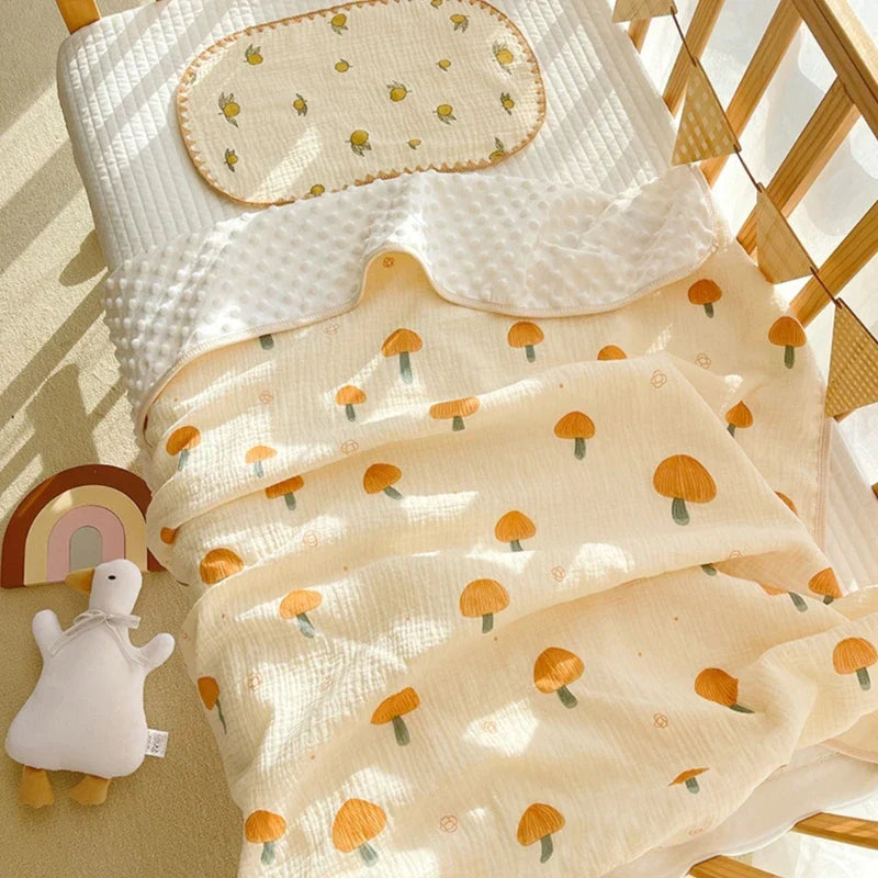 3D Minky Dot Baby Blanket Newborn Cotton Gauze