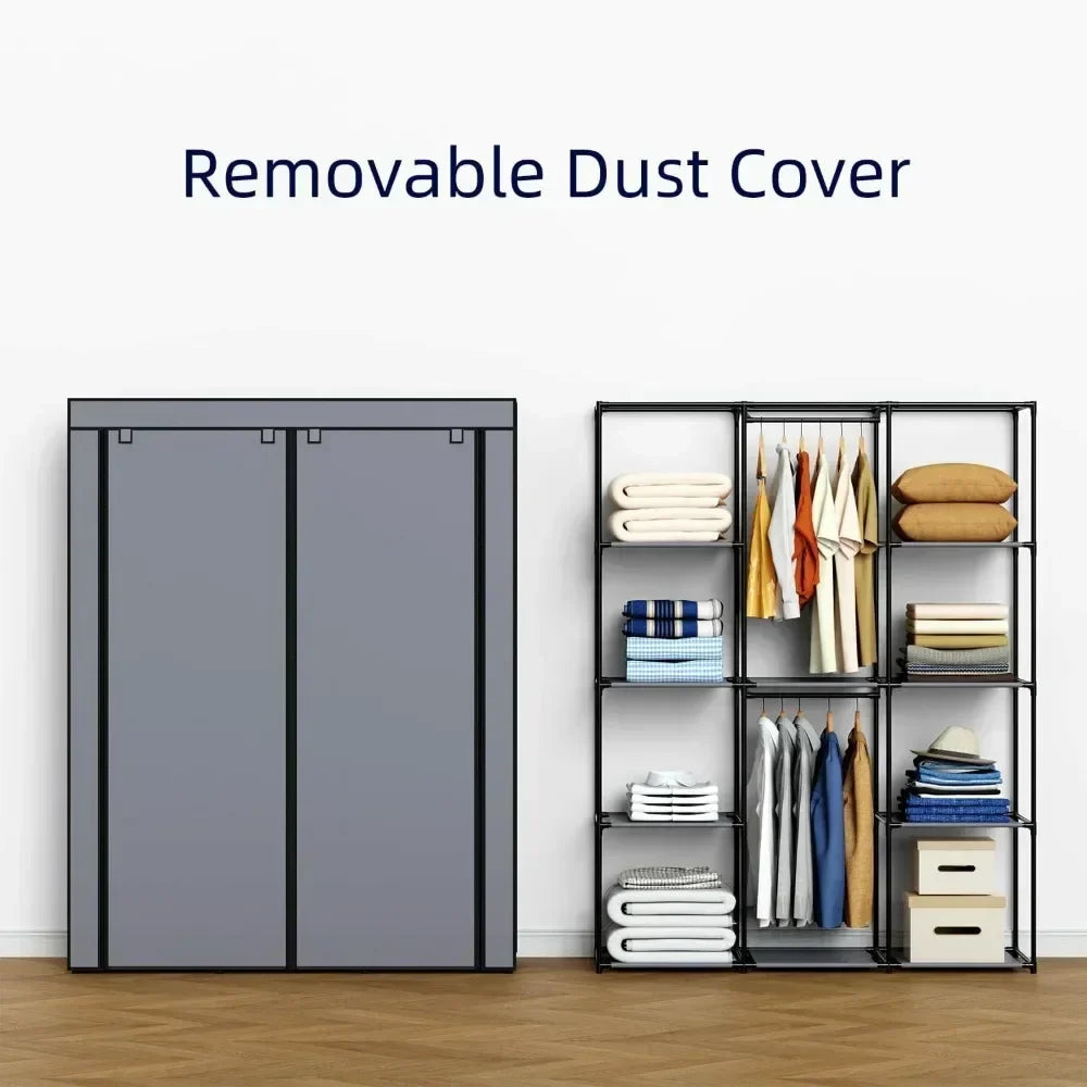 Portable Closet, Wardrobe Closet with 10 Storage Shelves