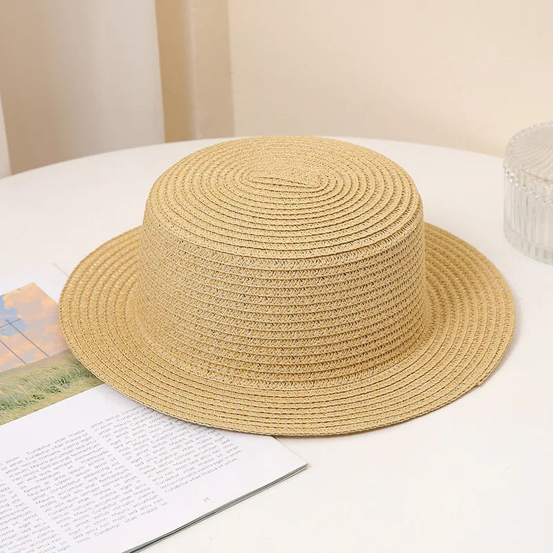 Summer Fashion Versatile Men's Women's Straw Hat Flat