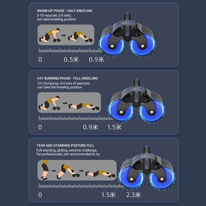 AB Wheel Roller Automatic Rebound Widened Double Wheel
