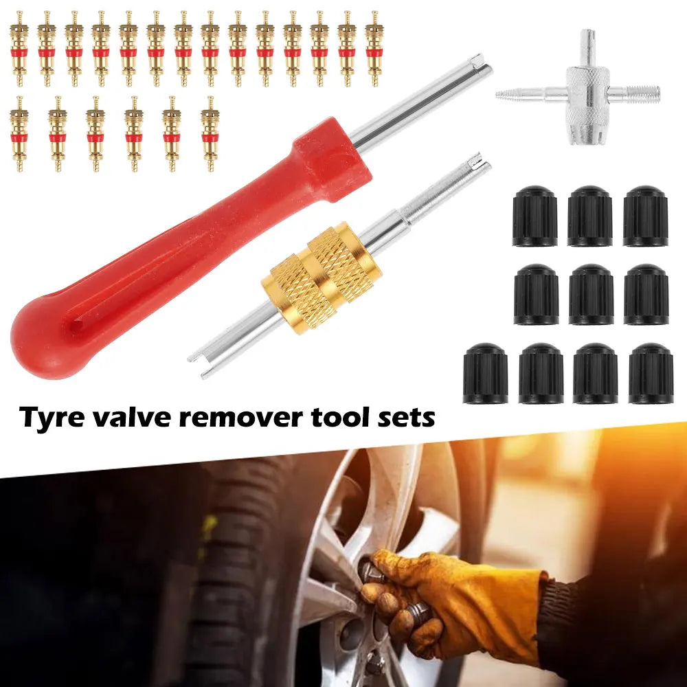 33Pcs Tire Valve Stem Puller Kit Car Motorcycle