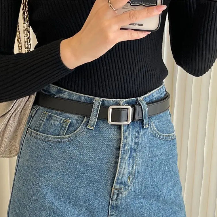 2023 new belt women's denim suit pants fashion