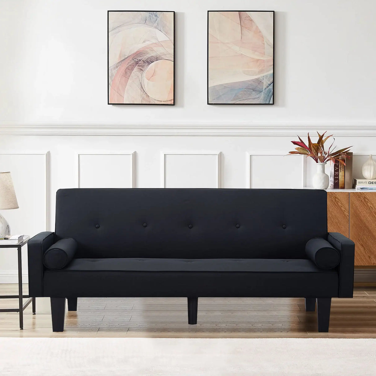 Futon Sofa Beds, 71" Upholstered Convertible Sofa Couch,