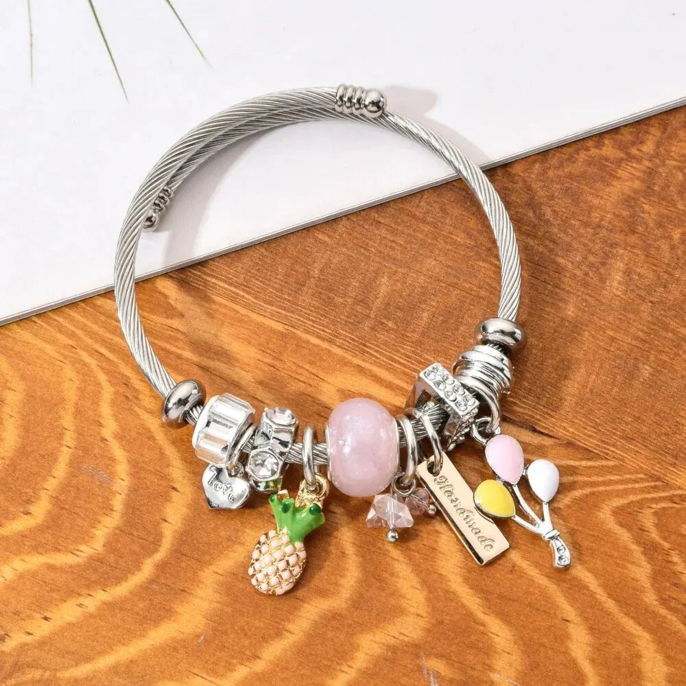 Cute Pineapple With Crystal Creative Multi Element Inlaid