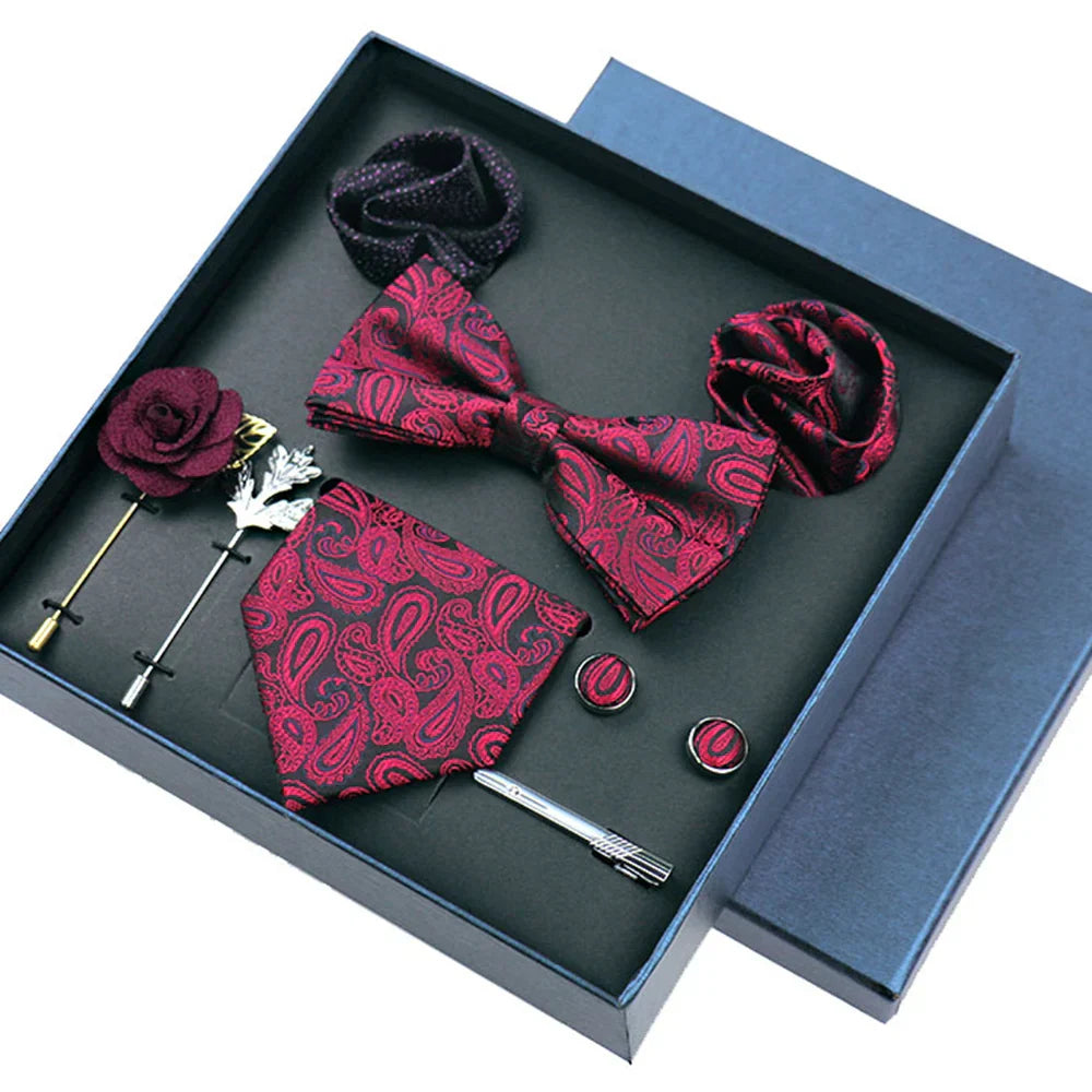 Men's Tie Set Gift Box Fashion Brand Bowtie