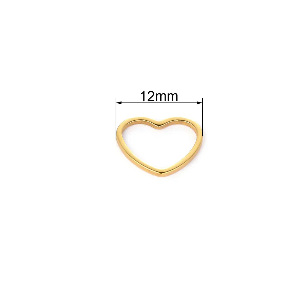 20pcs 12mm Heart Charms Stainless Steel Bracelet Connectors