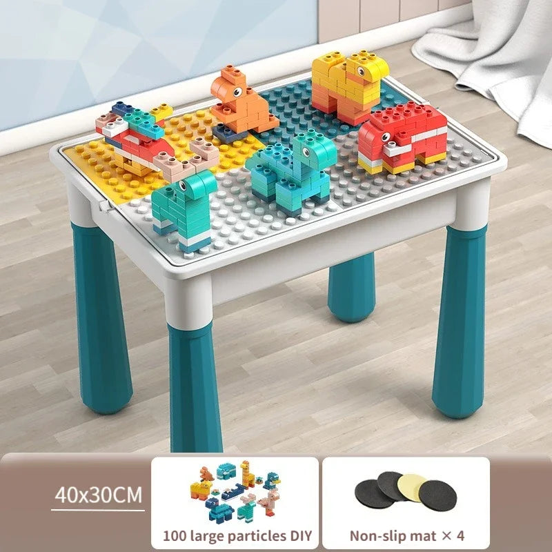 ToylinX Children's Building Blocks Table Desk Chairs Set