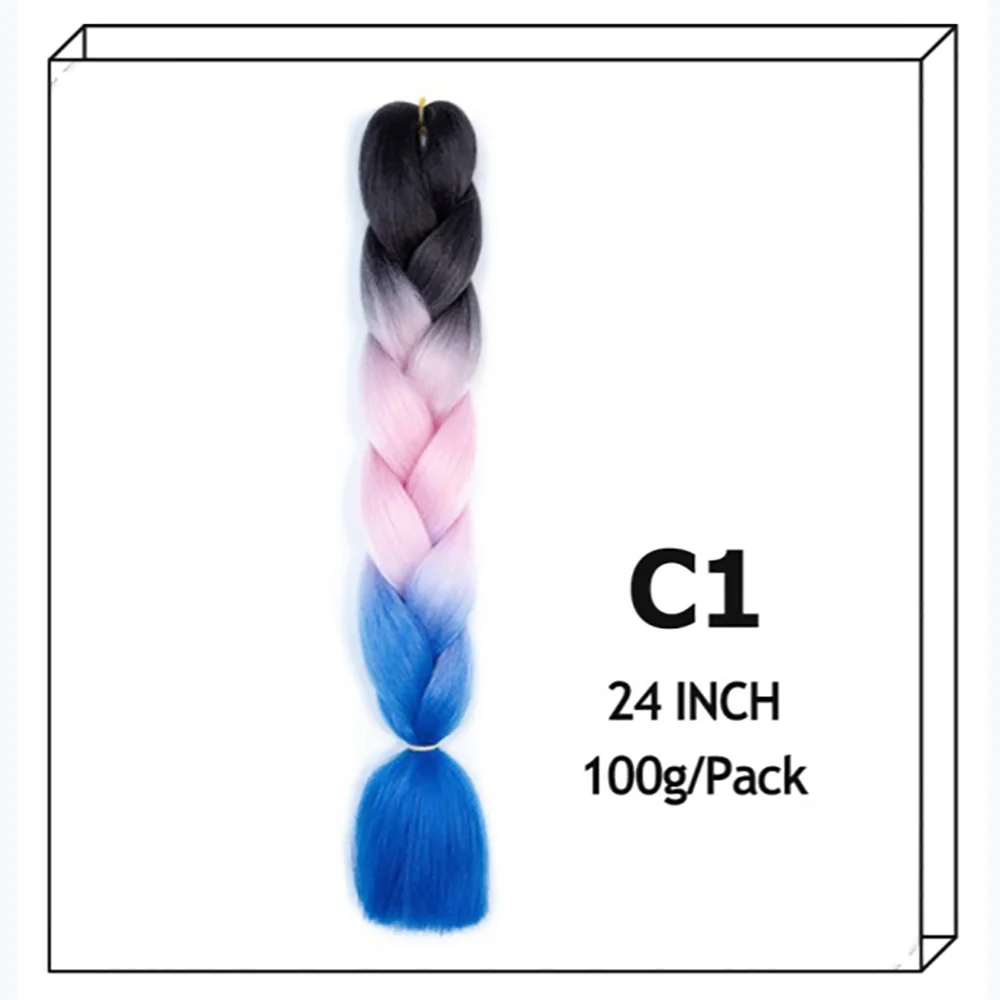 24Inch Synthetic Long Jumbo Ombre Braiding Hair For