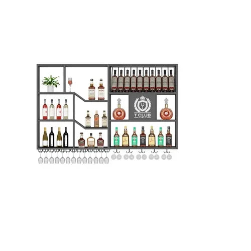 Metalic Wall Mounted Wine Cabinet Restaurant Patio Metalic