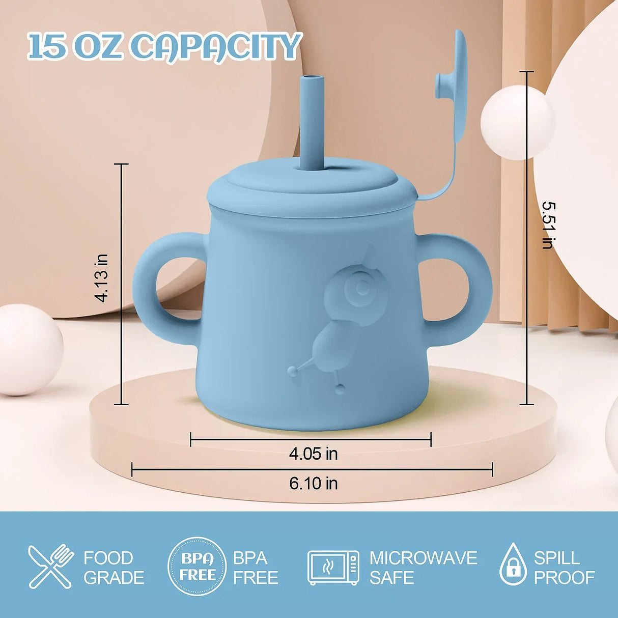 400ML Baby Feeding 2 in 1 Snack Cup