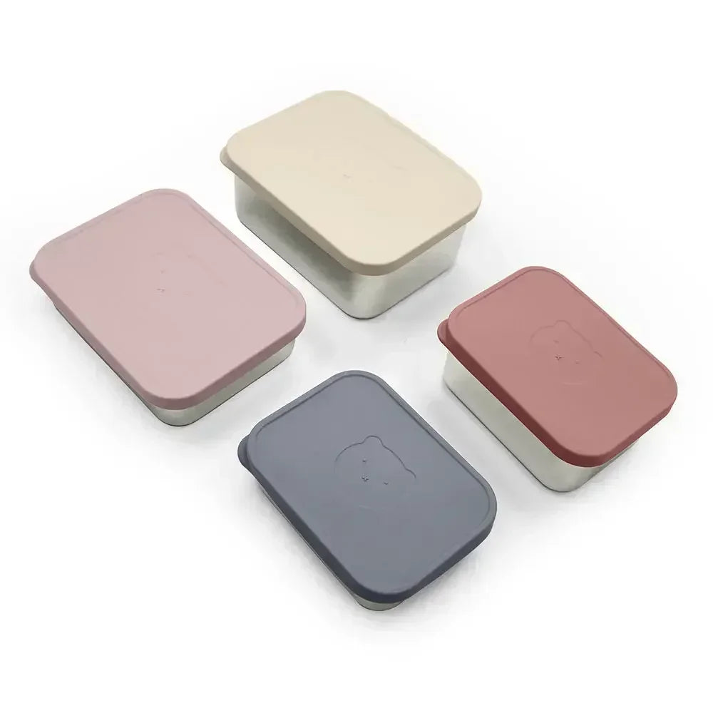 Bpa Free Lunch Box Stainless Steel White Silicone