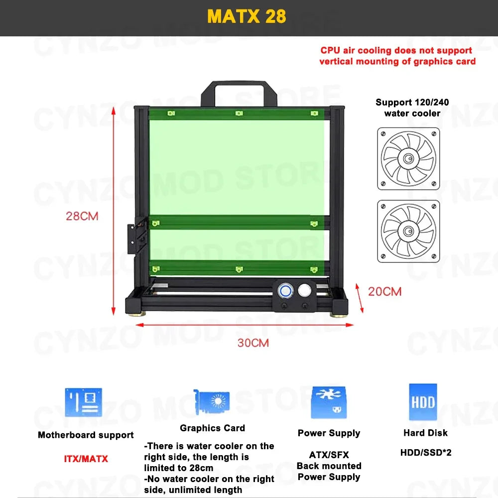 DIY Gamers Cabinet MOD ITX MATX PC Case