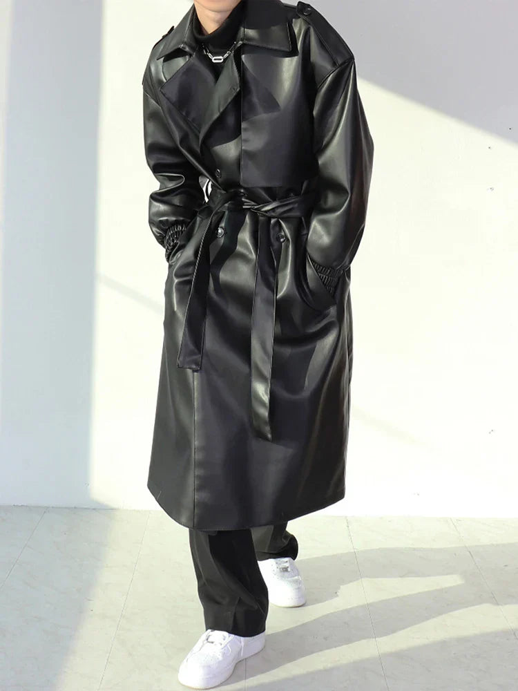 Mauroicardi Spring Autumn Long Oversized ArmyGreen Black Faux