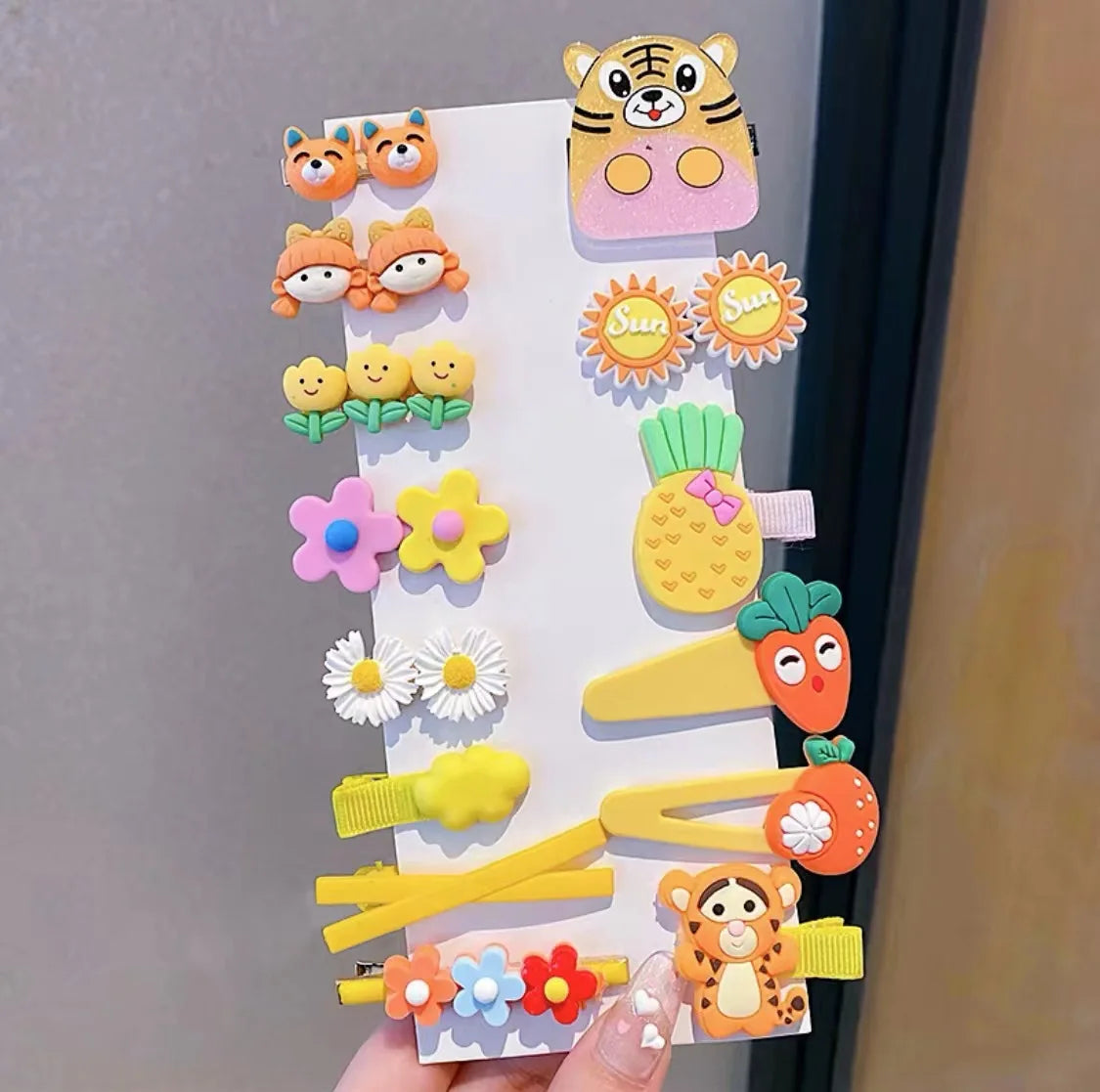 14Pcs/Set Cartoon Butterfly Rainbow Hairpin For Kids Girls