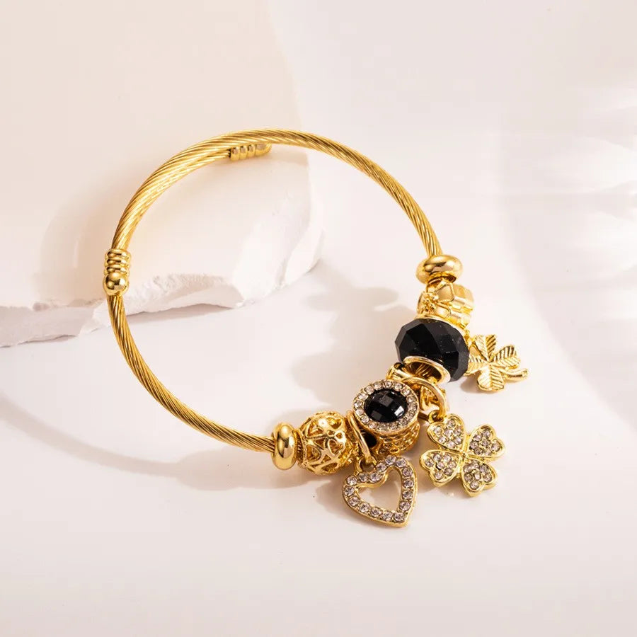 Love pendant with adjustable opening for women's bracelet