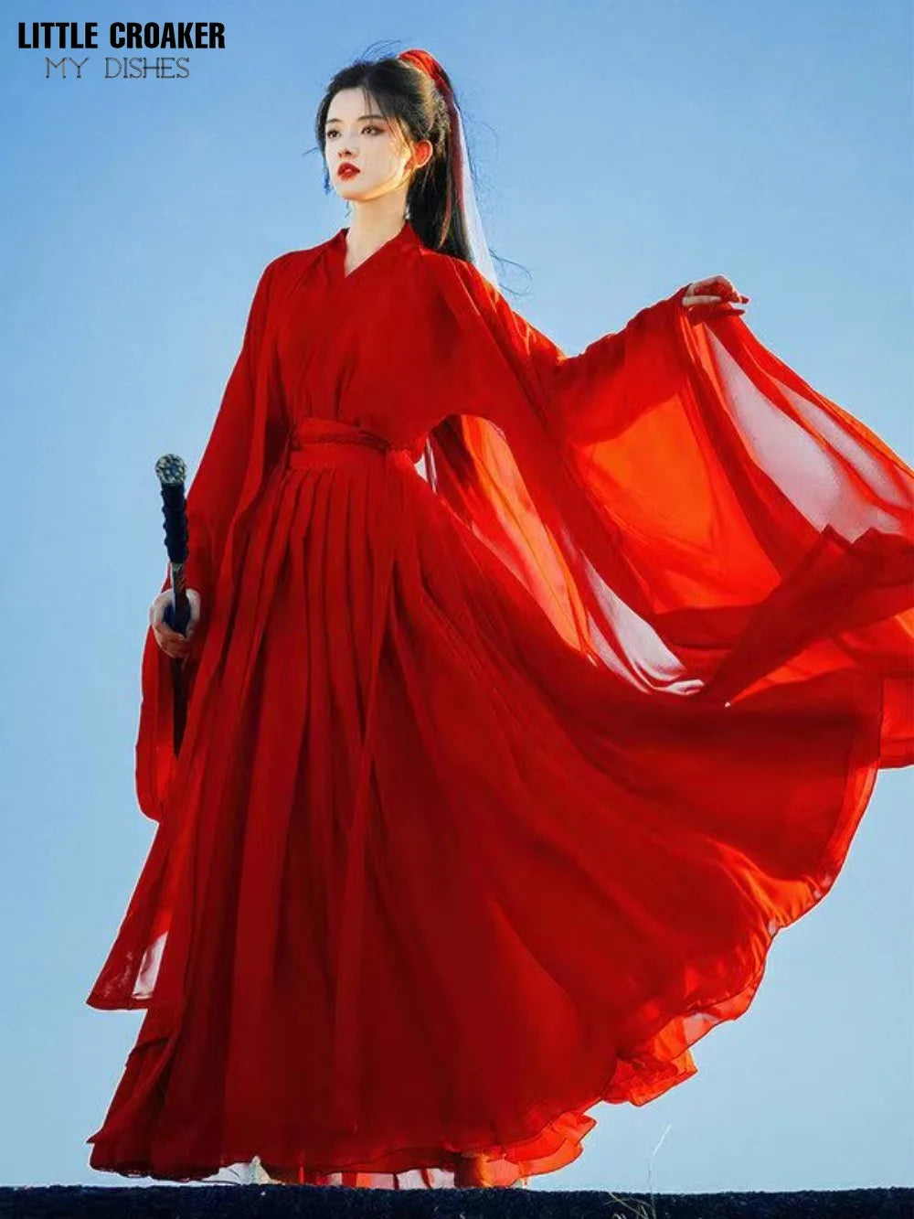 Chinese Traditional Folk Dance Costume Women Hanfu Clothing