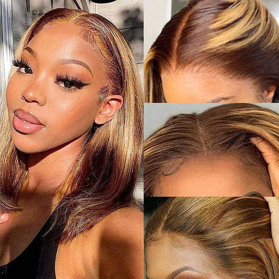ISHINE 13x5x1 Highlight Straight Bob Wig Lace Front