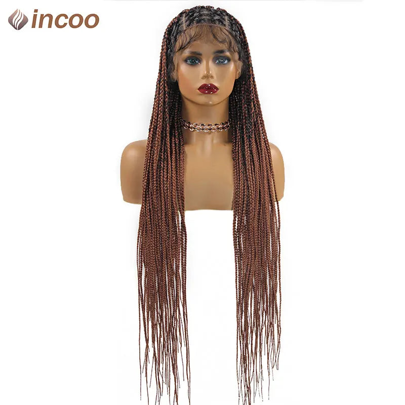 36" Lace Front Knotless Box Braided Wig for Black Women
