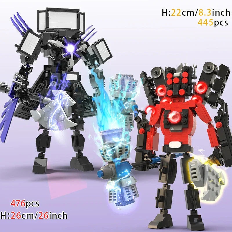 Moc Skibidi Toilet Builing Blocks Toy Titan Clock