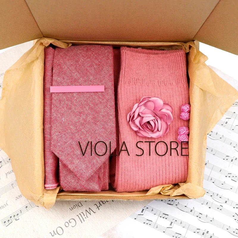 Viola Design 5PCS Gift Box Solid Cotton Sock