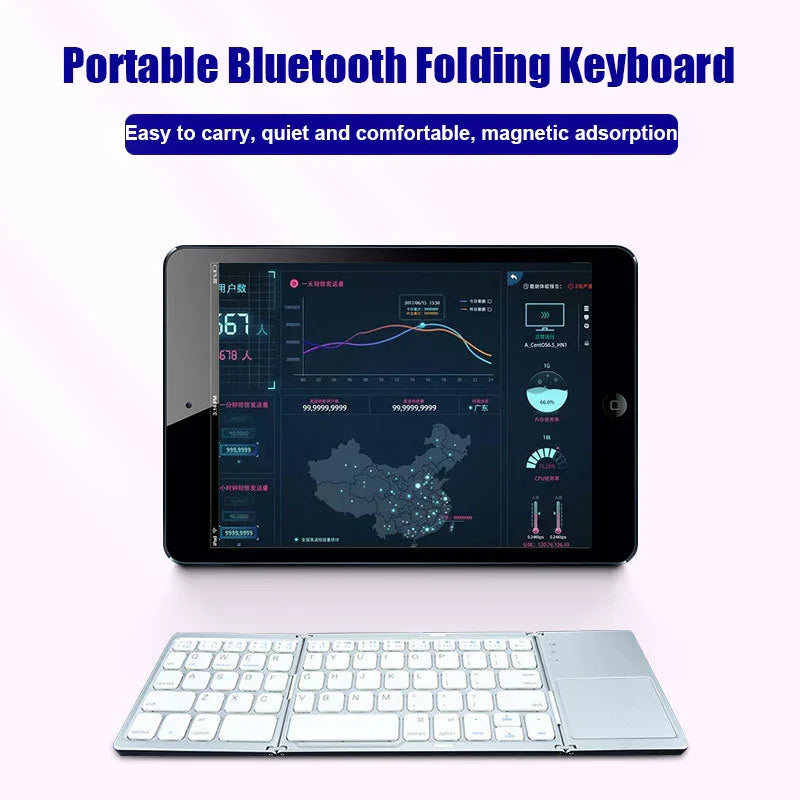 Wireless Folding Keyboard Bluetooth Keyboard With Touchpad For