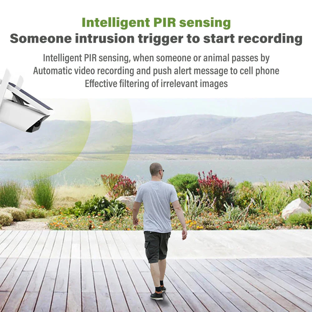 PEGATAH 4MP Wifi Solar Camera Wireless Battery Powered
