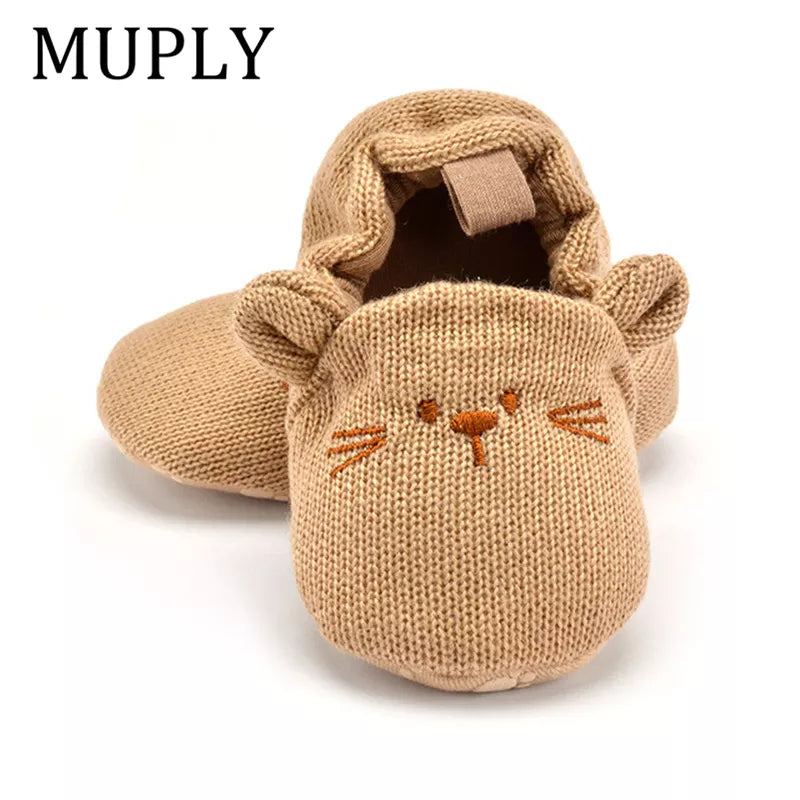 Adorable Infant Slippers Toddler Baby Boy Girl Knit