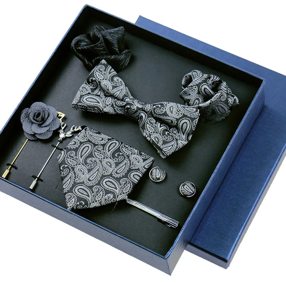 Men's Tie Set Gift Box Fashion Brand Bowtie
