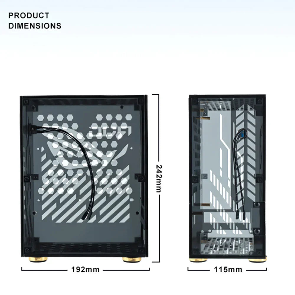 Portable Small Computer Case Plexiglass Shell Compact PC