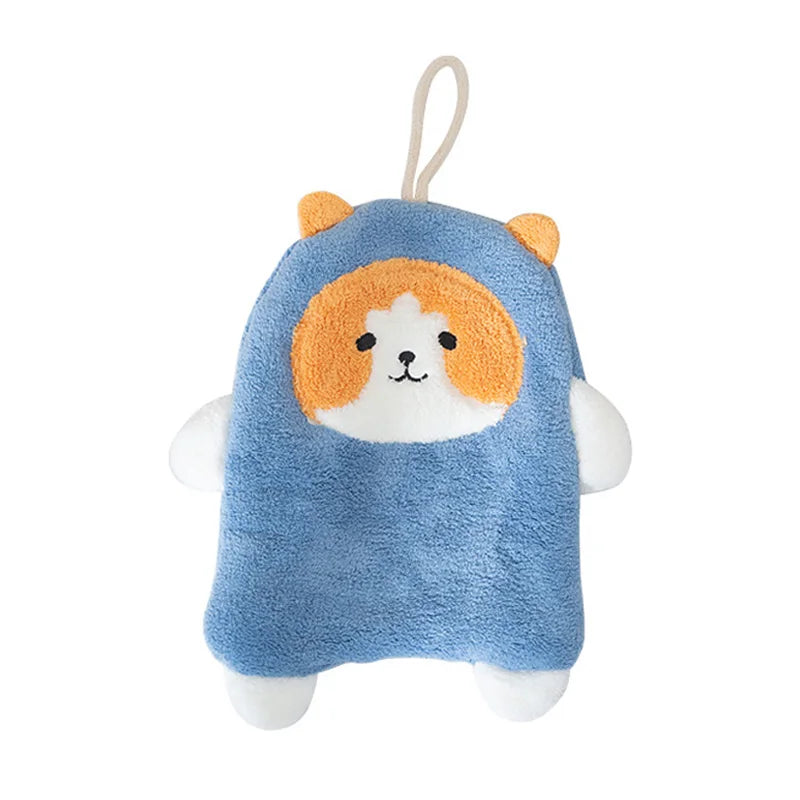 Cute Coral Plush Cat Wipe Towel Microfiber Hand