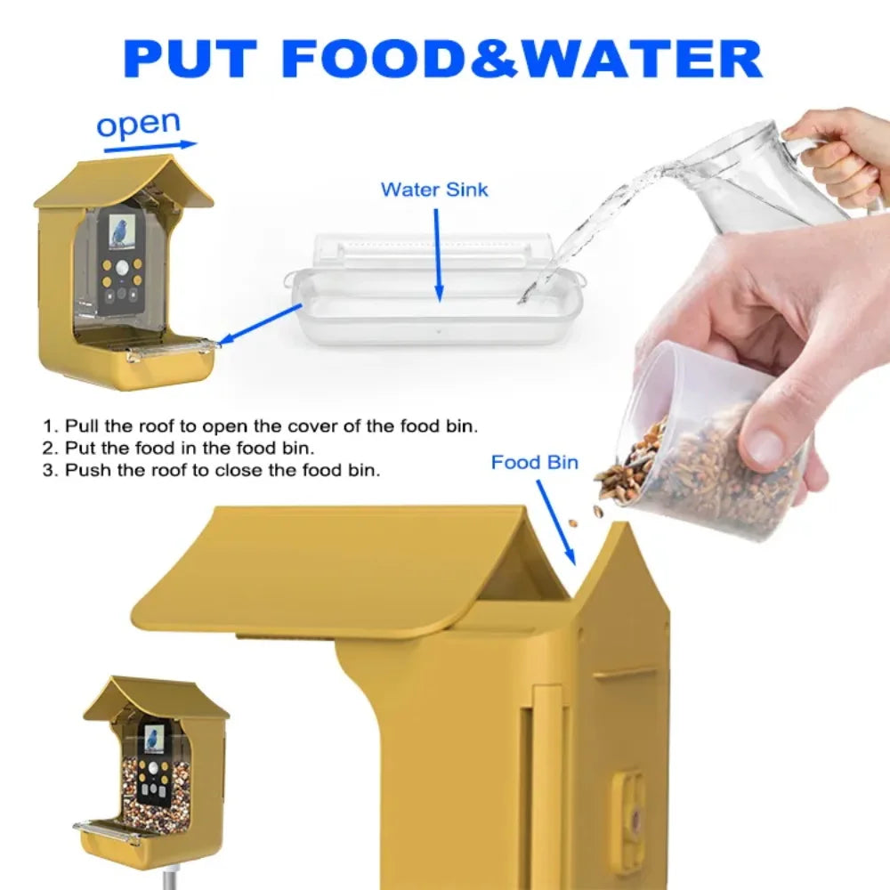 Outdoor Garden Waterproof Smart Window Bird Feeder Wildlife
