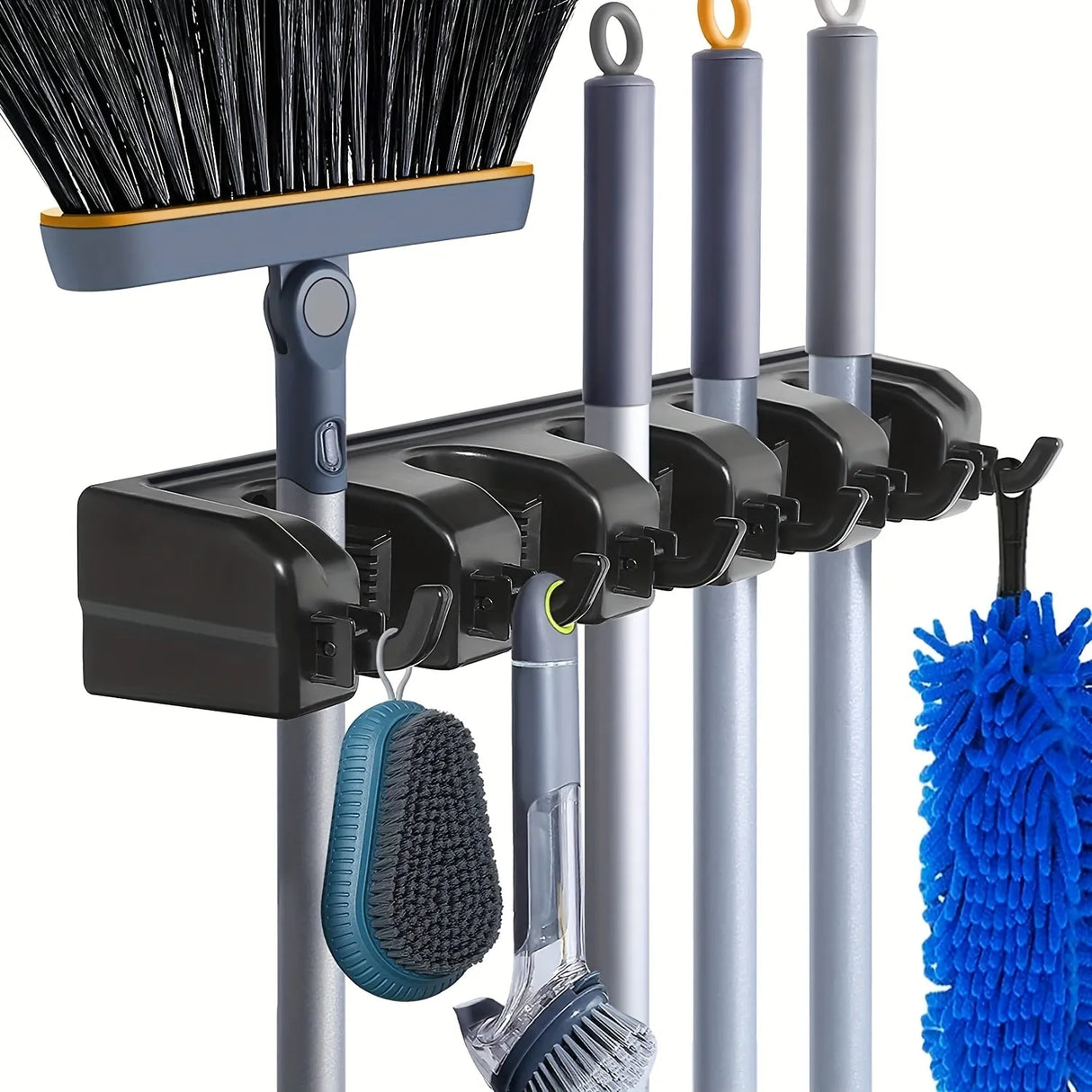 Wall Mounted Mop Holder 345 Position MultiFunctional Broom