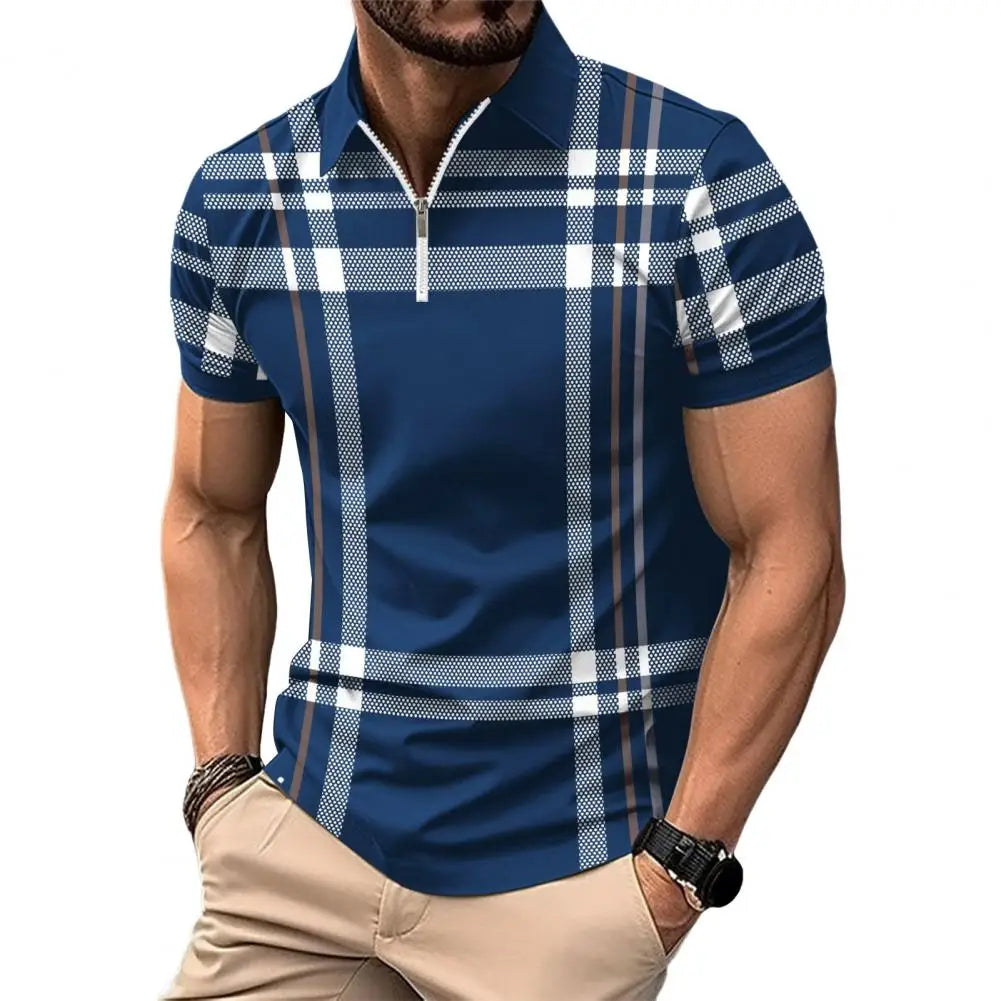 Men Business Shirt Stylish Men's Plaid Striped Shirt