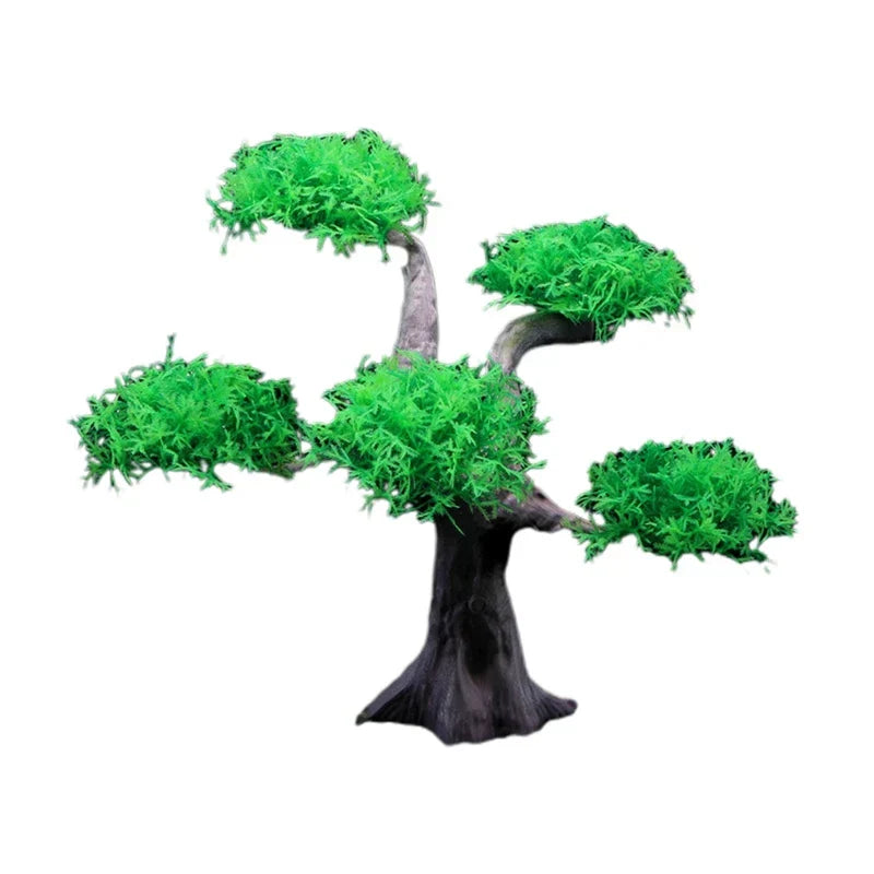 Green Artificial Tree for Aqua-Terrariums Plant Fish Bowl