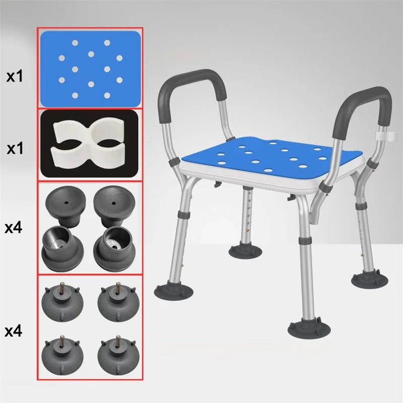 Adjustable Elderly bathroom seat anti-skid bath chairs