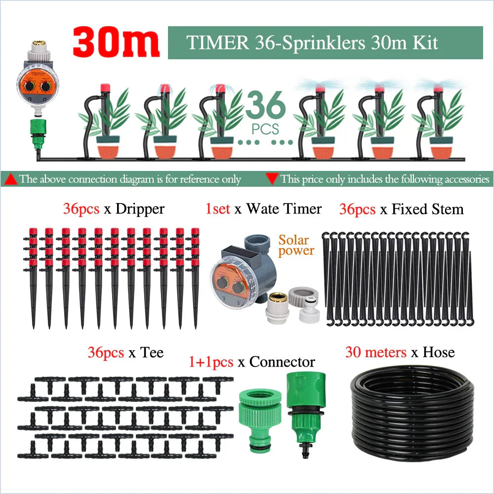 50-5M Garden Smart Drip Irrigation System with Timer
