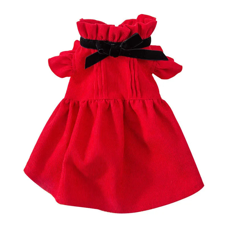 Dog Clothes Christmas Bow Pet Dress Luxury Puppy