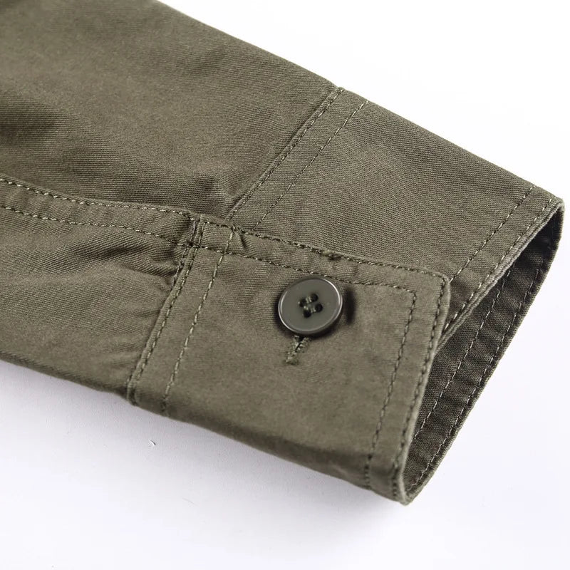 Military Combat Cargo Shirts Mens Multi Pocket Buttons