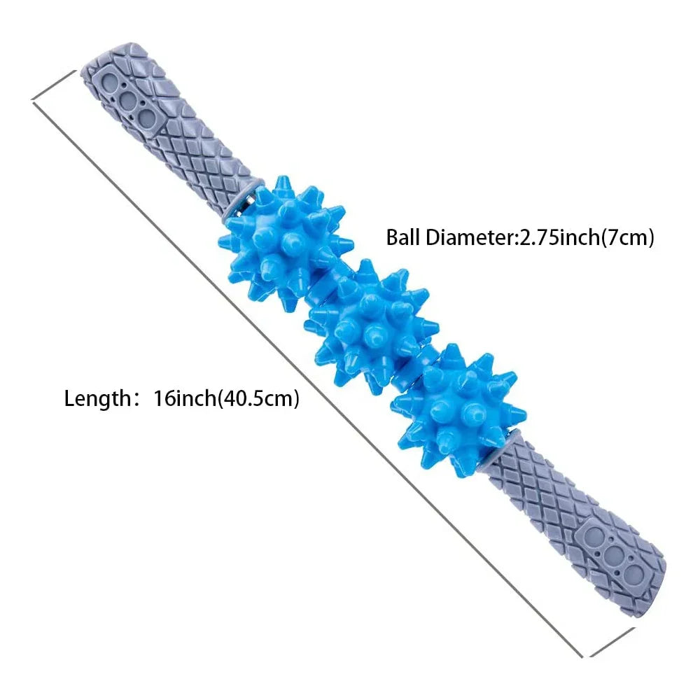 Yoga 3 Balls Massage Roller Stick Trigger Point