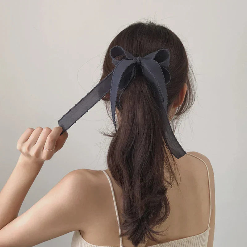 Trendy Ribbon Bow Banana Clip Women Girl Colour