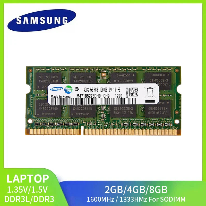 1/2PCS SAMSUNG Ram Laptop DDR3L DDR3 8GB 4GB