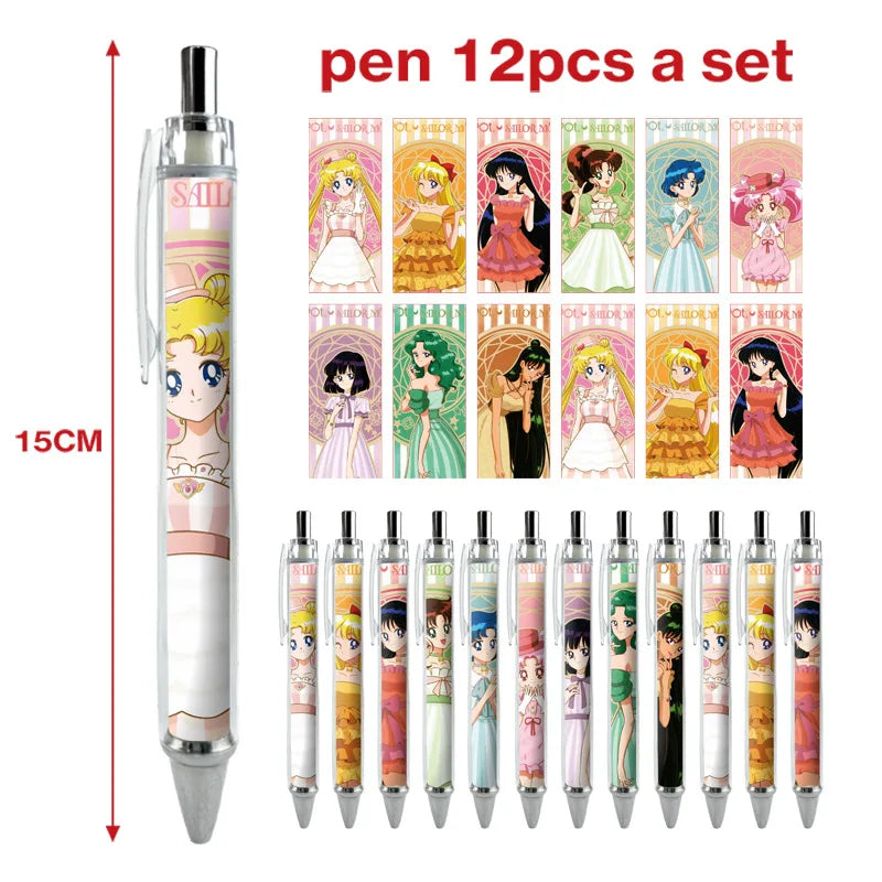 12pcs Anime Figure Sailor Moon Kawaii Cartoon Peripheral