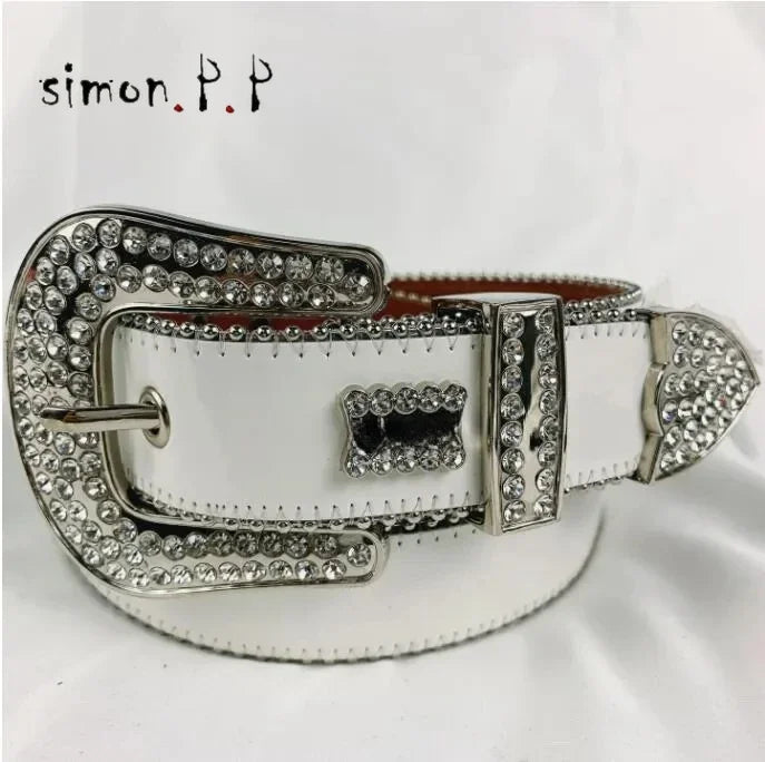Rhinestone Belts for Women Luxury Diamond Strap Cowgirl