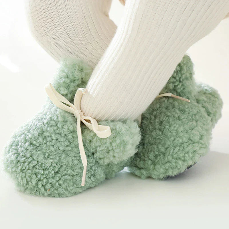 Toddler First Walker Socks Solid Color Tethered Leg